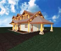 Slokana Log Homes - Type "A" side view.