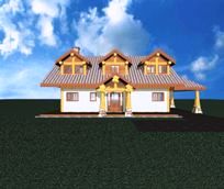 Slokana Log Homes - Type A front view.