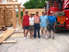Slokana Log Homes assembly crew 2006.